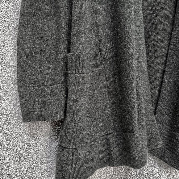Gap Wool Blend longline cardigan / sweater robe Dark Charcoal Heather Grey M/L - Picture 6 of 10